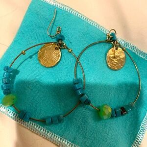 Absolutely stunning turquoise like on hoops .Must have for true fashion diva